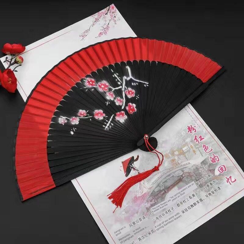 Red Dance Fan, Folding Fan for Dancing, Classical Dance, Chinese Style, Ancient Style, Hanfu