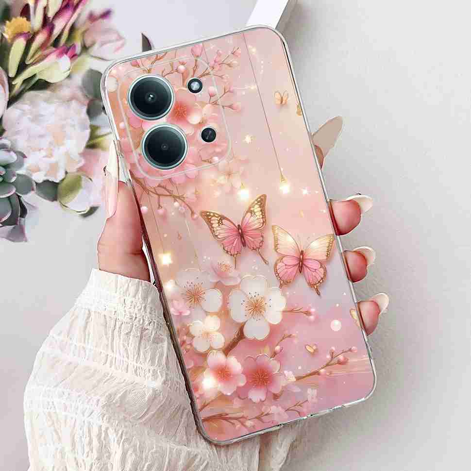 For Xiaomi Redmi 15C 4G 25078RA3EA Case New Butterfly Cute Cat Soft Silicone TPU Cover For Redmi 15C 15c 4G 6.9" Phone Casing