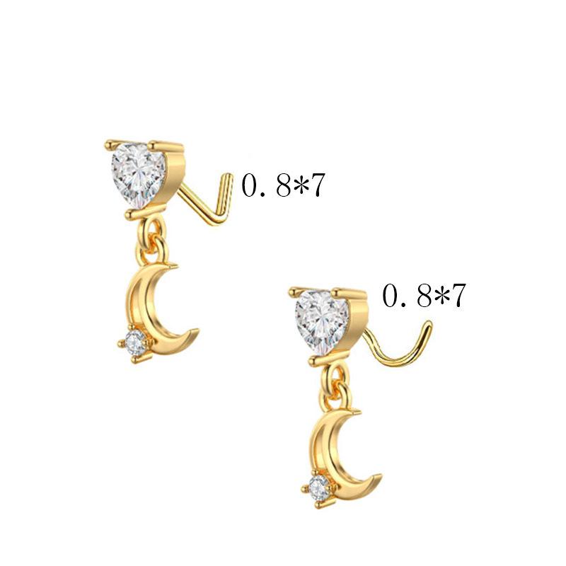 1 pièces nouveauté Micro-ensemble Zircon nez clou pendentif oreille os boucles d'oreilles