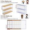Clear Acrylic Display Shelf Case for Mini Funko Pop, Wooden Display Stand Riser 2 Layer Storage Rack for Decoration Action Figures Collectibles Toys,