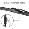2Pcs Car Wiper Universal Sturdy U-shaped Clear Vision Effect Boneless Wipers
