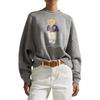 Polo Ralph Lauren FW24 Bear Embroidered Crew Neck Long Sleeve Sweatshirt Women Sweatshirt Gray WMPOKNINFB20686-020