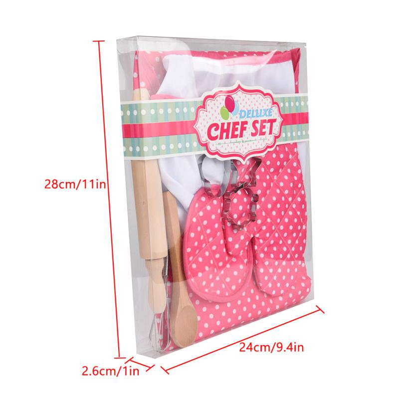 Kids Cooking And Baking Set - 11pcs Kitchen Costume Role Play Kits Apron Hat Funny Toy for Children
