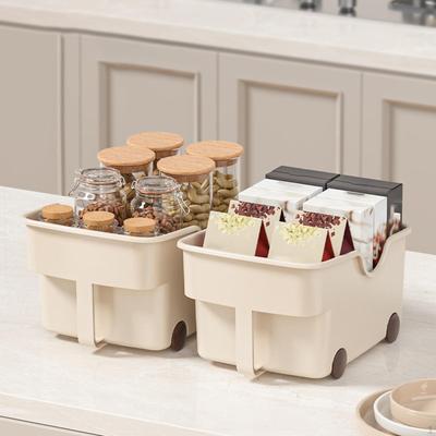2x Kitchen Cabinet Organizer Sundries Storage Box Bin On Wheels for Under Sink