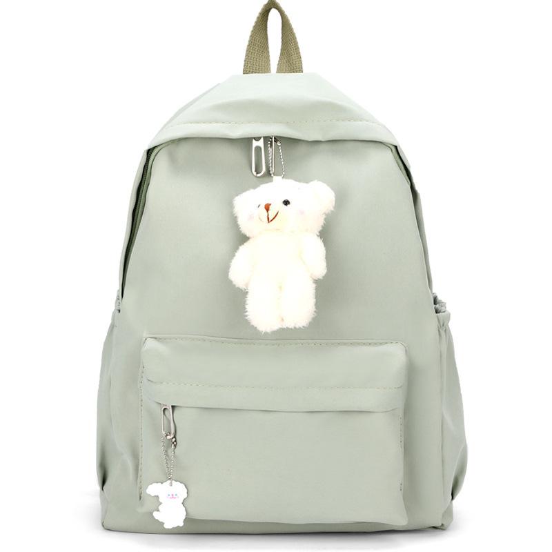 Schoolbag, Korean Style INS Fresh Solid Color Backpack, Large Capacity for Classes, Tutoring, Commuting, Women's Backpack, Travel Lightweight Backpack