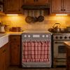 Heat Resistant Fabric Oven Curtain With Adjustable Ribbons And Elegant Ruffled Trim Cabinet Dish Washer Hide Skirt Cover