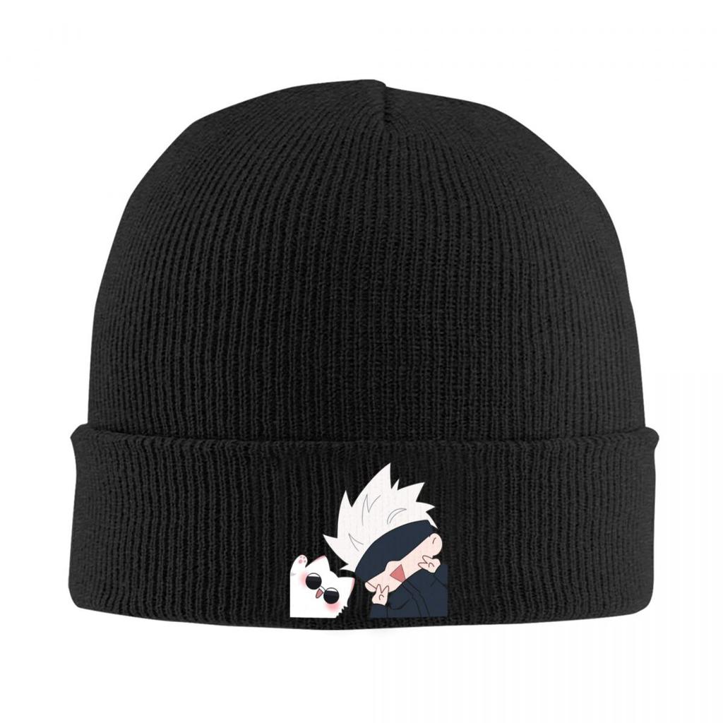 Gojo Manga Kawaii Japanese Anime Warm Knitted Cap Hip Hop Bonnet Hat Autumn Winter Outdoor Beanies Hats for Unisex Adult