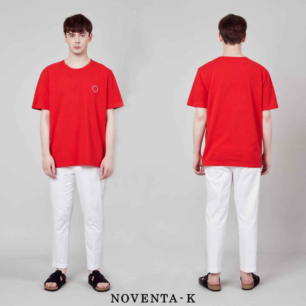 NOVENTA-K Round Pique Short Sleeve T-Shirt Cardinal Red