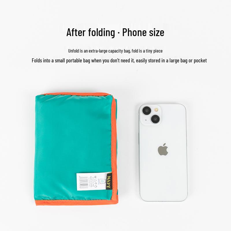 Large Foldable Eco-Friendly Shopping Tote with Drawstring