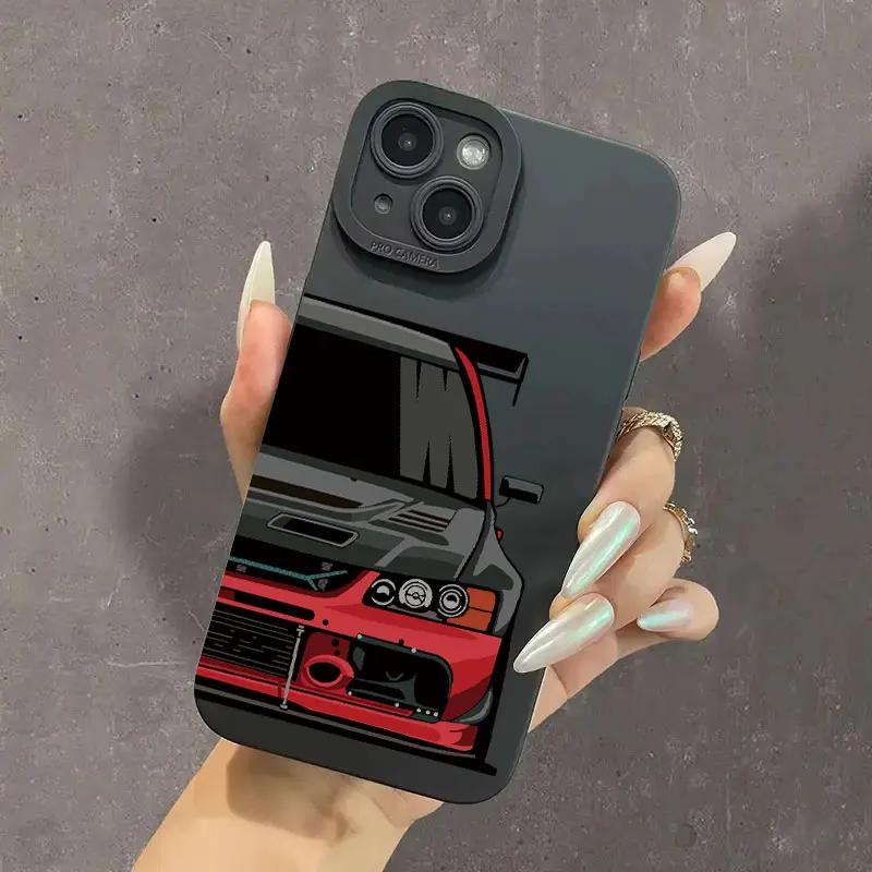 Personalized Fashion Car Pattern Phone Case For IPhone 11 12 13 14 15 16 Pro Max Mini X XS XR Max 7 8 Plus SE Soft SiliconeCover