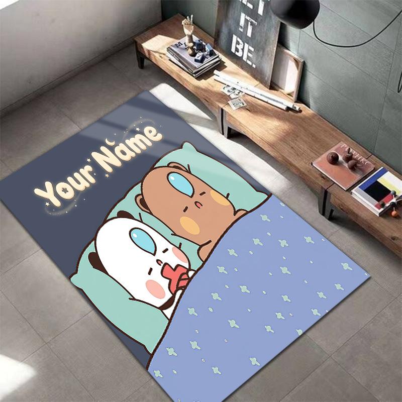 Peache Goma Custom Name Carpet Rug For Living Room Bedroom Home Sofa Decoration,Kids play Non-slip Floor Mat