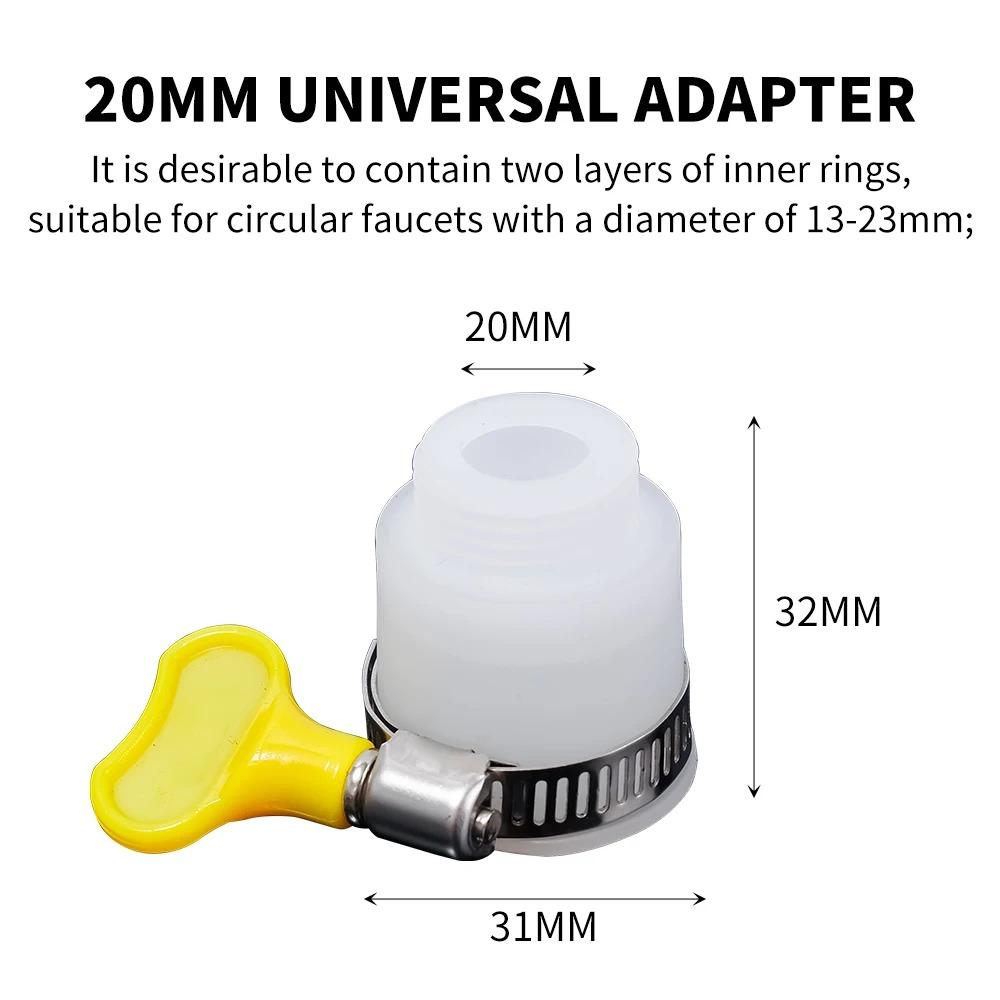 Adjustable Rubber Water Tap Converters with Clamp Faucet Extenders