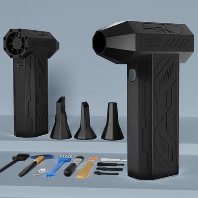 550000RPM Handheld Mini Turbo Jet Fan Electric Air Blower Powerful Large Wind Hair Dryer High-Speed Turbo Rechargeable Blower