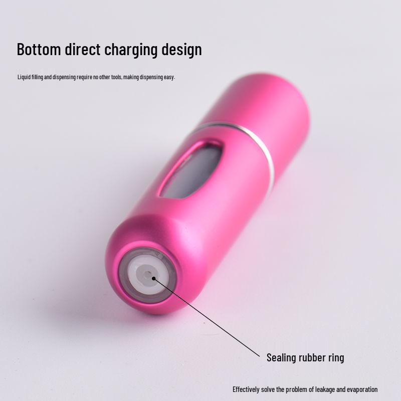 5ml Refillable Perfume Bottle - Bottom-Fill, Self-Priming, Recyclable, Rechargeable Spray, Portable Sample Size, Cosmetic Bottle.