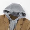 Abnehmbarer kleiner Anzug mit Nähten und Hut, lässige Anzugjacke mit zwei Knöpfen für Herren, Übergröße 6XL
