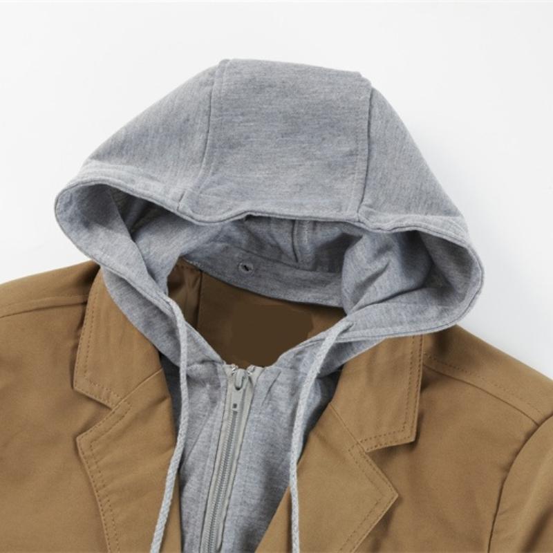 Abnehmbarer kleiner Anzug mit Nähten und Hut, lässige Anzugjacke mit zwei Knöpfen für Herren, Übergröße 6XL