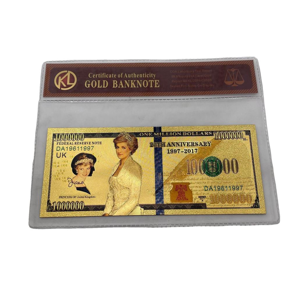 Plastic gold foil Elizabeth Diana Marilyn Monroe commemorative coin gold foil banknote currency queen portrait creative coin