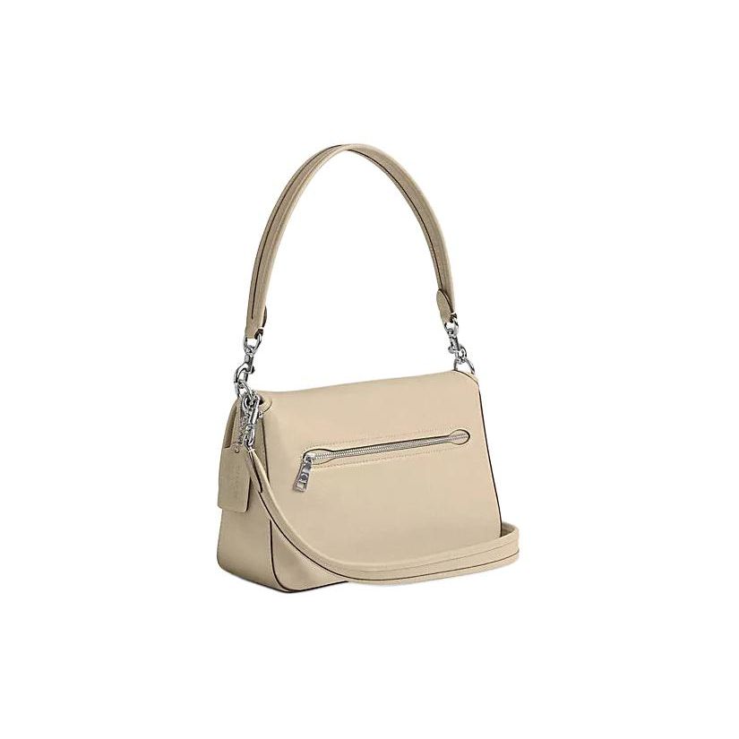Coach Soft Tabby 26 Logo Magnetic Closure Leather Handbag Women handbag Ivory CR653-LHVT5
