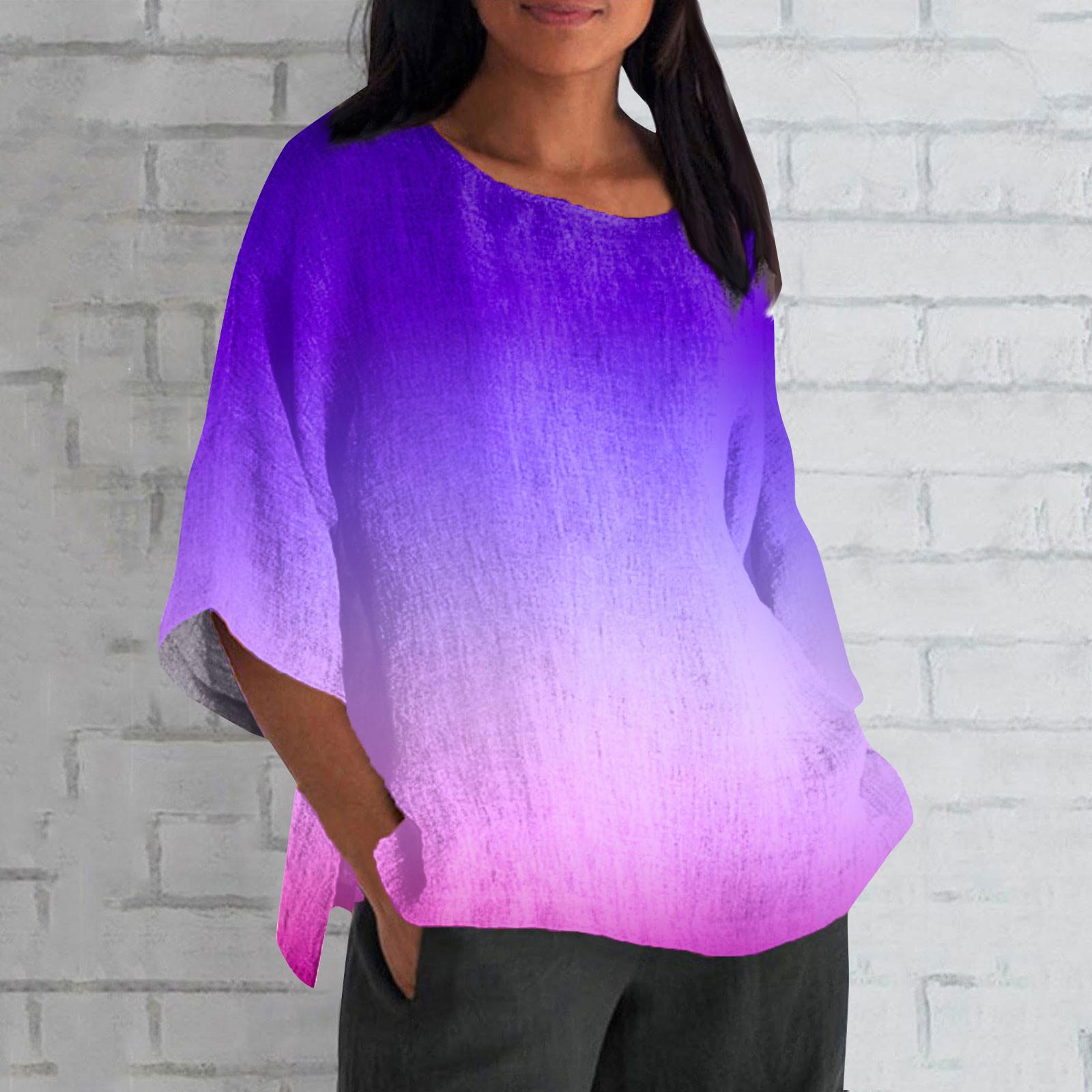 Женская мода с половиной рукавом и круглым вырезом с принтом — фото 4