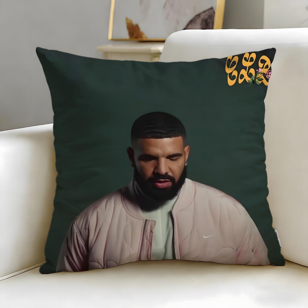 popular singer Drake Cushion Cover Soft  EasyWash Pillow Case  Versatile for Couch Bed Travel and Office