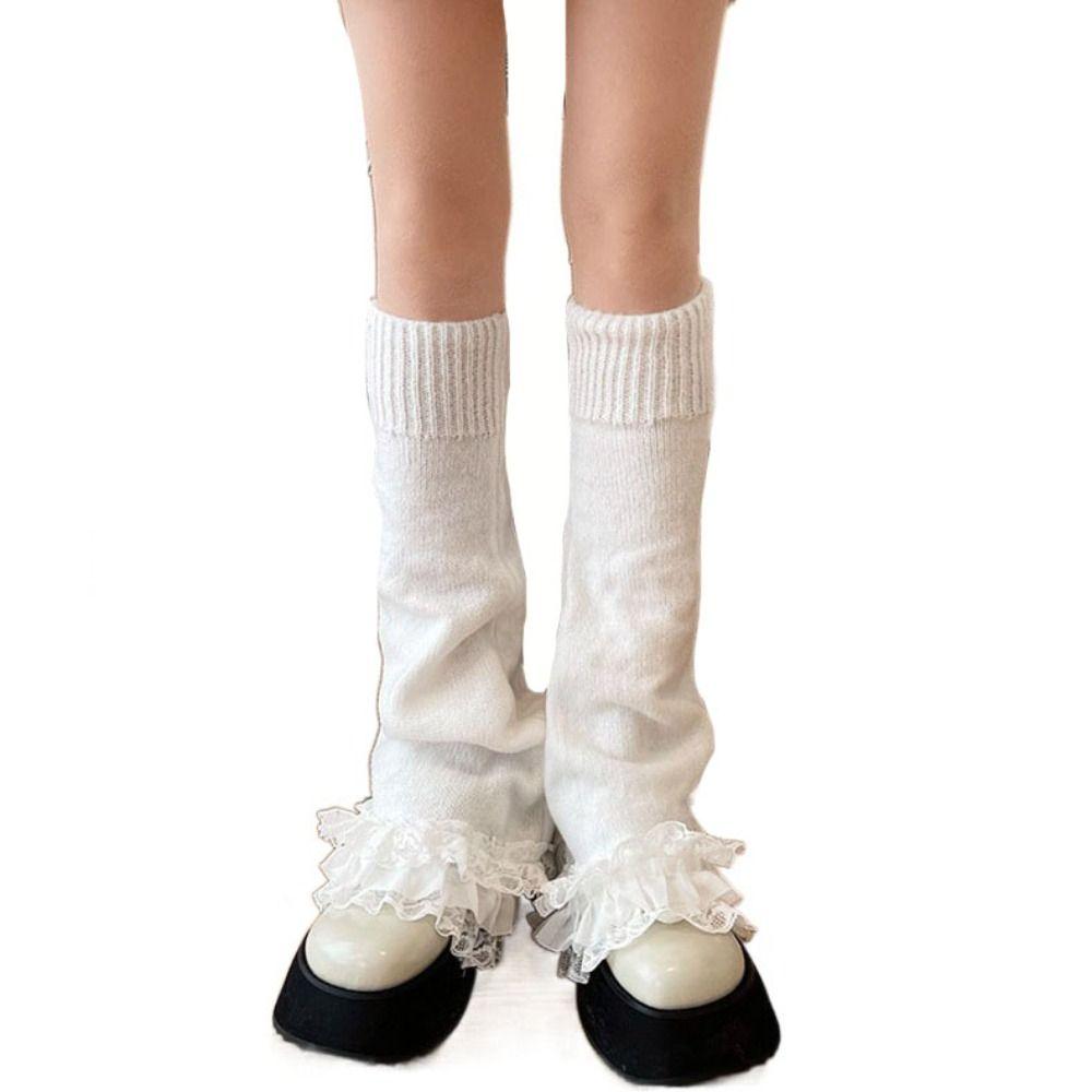 Ballet Style Elephant Leg Socks Y2k Knee High Girls Stockings Fashion Lace Leg Warmers  Girl