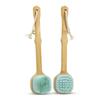 Silicone Brush Long Head Back Scrubber Shower Brush With Long Wooden Handle Dry Skin Exfoliating Body Massage Cleaning Tool