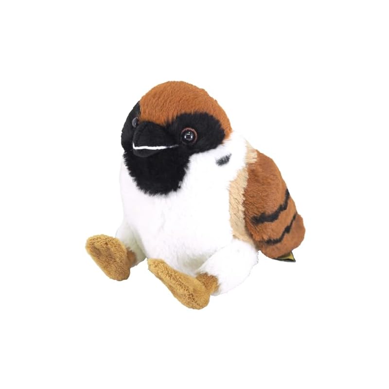 SunLemon Fluffy Sparrow Small Plush Toy, 11 x 16 x 12 cm, Bird, Sparrow, Animal, P-9592