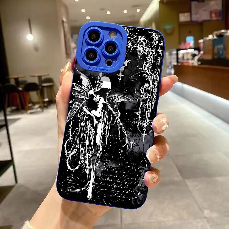 Luxury Retro Gothic Girl Angel Phone Case For iPhone 17 Air 16 Pro Max 16E 15 14 Plus 13 12 11 X XS XR Shockproof Silicone Cover