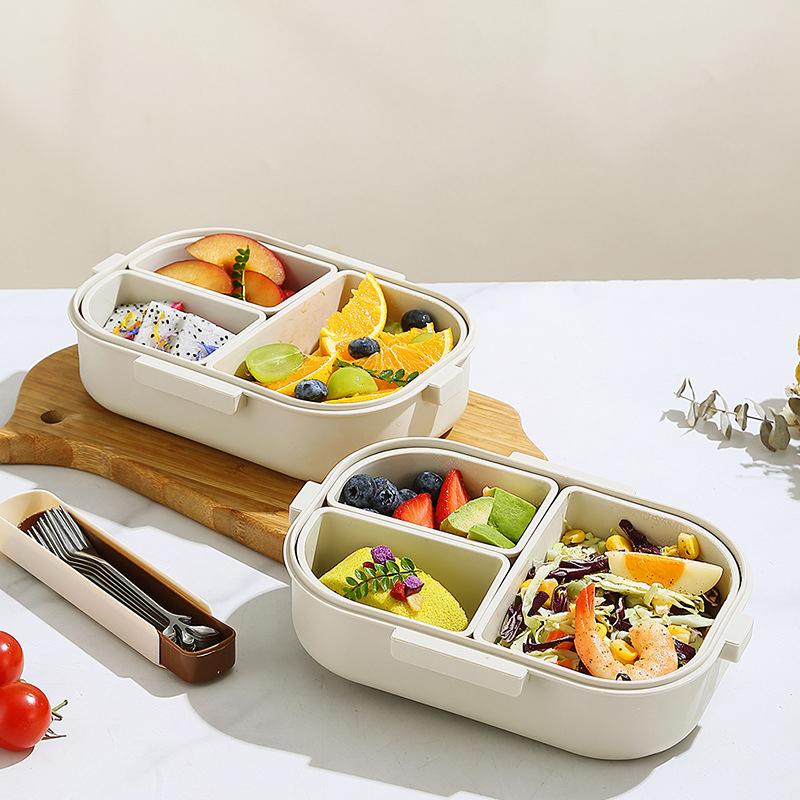 Brotdose 800ml Tragbare Kunststoff Bento Box Schule Schüler Kind Lebensmittelbehälter