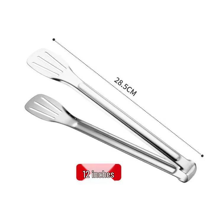 Thickened 304 Stainless Steel Multi-Purpose Tongs: Ideal for Grilling, Bread, and Steak