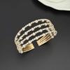 Elegant Multi-layer Pearl & Rhinestone Bangle Bracelet for Brides