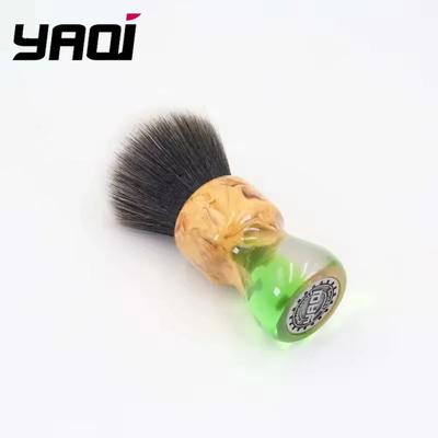 YAQI Goblin 24mm Pennello da Barba da Viaggio Nodo Sintetico Husky Pennello da Barba da Uomo e Kit Sapone da Barba