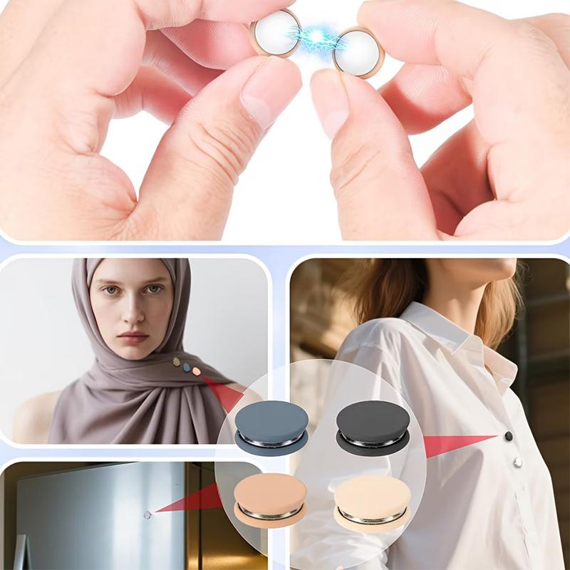 2/4/8Pcs Multifunctional Seamless Clothes Clips Adjustable No Sew Clothes Buttons With Strong Adhesion For Scarf Shirts Dresses