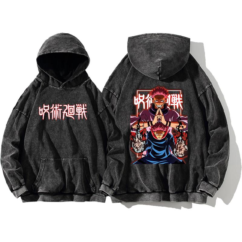 

Аниме Свитшот Jujutsu Kaisen с принтом Итадори Юдзи и Рёмена Сукуны, с капюшоном, мужской, женский, из стираного хлопка, худи, пуловер в стиле Харадзюку M