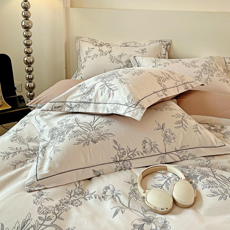 Szczotkowana Czysta Bawełna Antybakteryjna Zimowy Komplet Pościeli - 4-częściowy do Sypialni Głównej