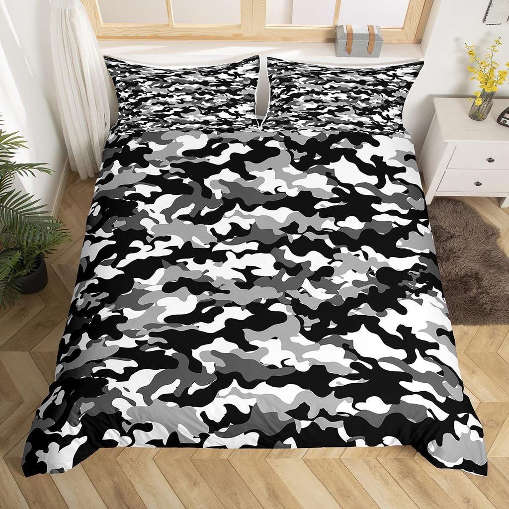 Red Camouflage Pattern Duvet Set Three-Piece Set Bedding Bedroom Decoration