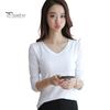 Women Shirt T-Shirt Crew/V Neck Slim Fit Pullover Long Sleeve Stretchy Keep Top Warm Solid Color Autumn Basic Tee Tops Daily Clothing Cold Resistant