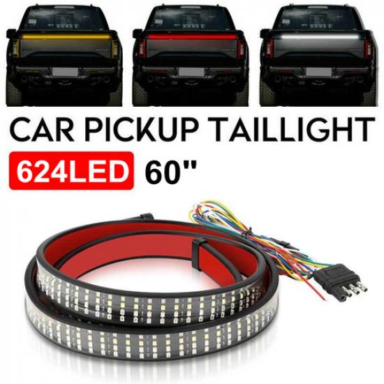 60" For GMC Sierra Pickup 4 Row LED Strip 6 Function  Rear Tailgate Light Bar