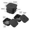Yamazaki Jitsugyo Frozen Rice Container Valve Sealed Lunch Box Set Black x x Tower Safe Lunch Box 2 Tiers 1366 & W12.2 D12.2 H8.8cm (2 Tiers)