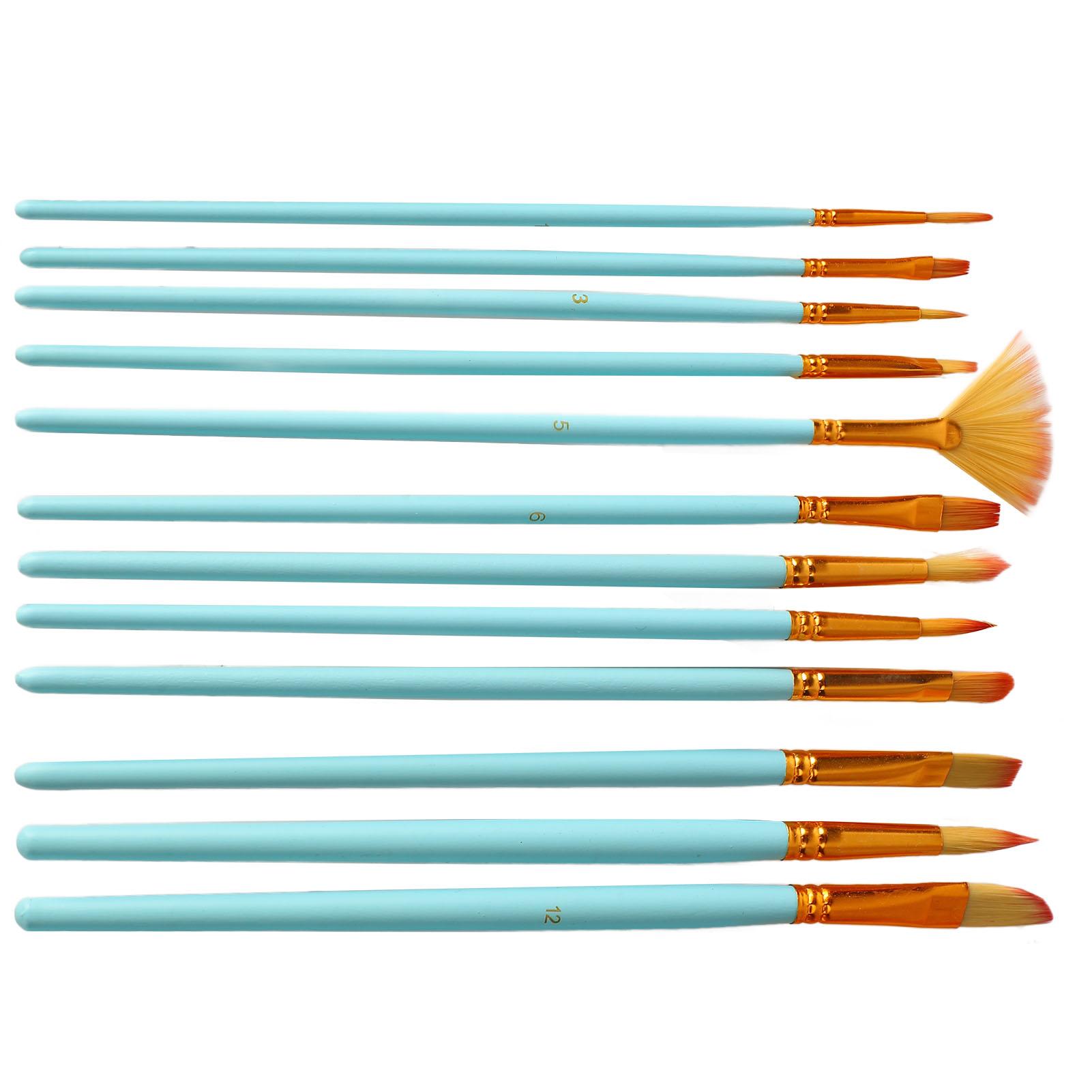 

Набор художественных кистей 12 шт. Ассортимент кистей для рисования для акрила, акварели, гуаши, масла, рукоделия