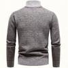 Autumn Winter Men's Fashion Casual Knitted Sweater Thickened Velvet Stand Collar Half Zipper Pullover Jacket