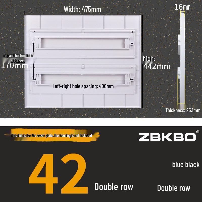 Frosted Flat Panel Lighting Distribution Box - 10/12/15/18/30 Positions, Strong Current, Plastic Panel