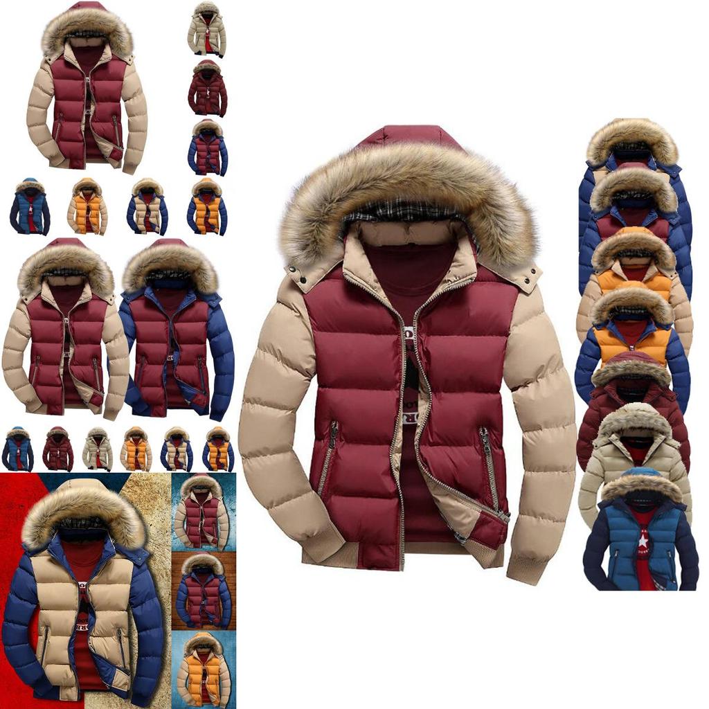 Padded Bubble Fur Hooded Coat Winter Warm Thick Puffer Quilted Jacket Parka**