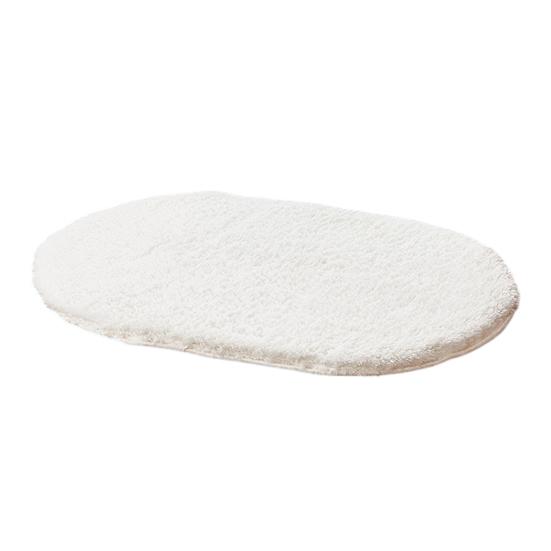 Tappetino da Bagno Ovale Spesso Super Assorbente Peluche Tappeto Area Tappeto Shaggy Supporto Antiscivolo Lavabile in Lavatrice Morbido Tappetino per Pavimento del Bagno
