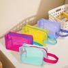 New Dopamine Cosmetic Storage Bag Large Capacity Mesh Coin Purse Handheld Lightweight Toiletry Bag Travel