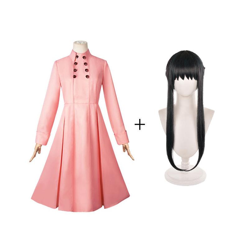 Spy x Family Cosplay Yor Forger Thorn Princess Pink Trench Coat Sexy Costume