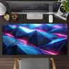 Neon Geometric Gaming Mouse Pad XXL Blue Pink Cyber Polygon Deskmat Non‑Slip Rubber Keyboard Mats Big Desk Pads for Gamer Laptop