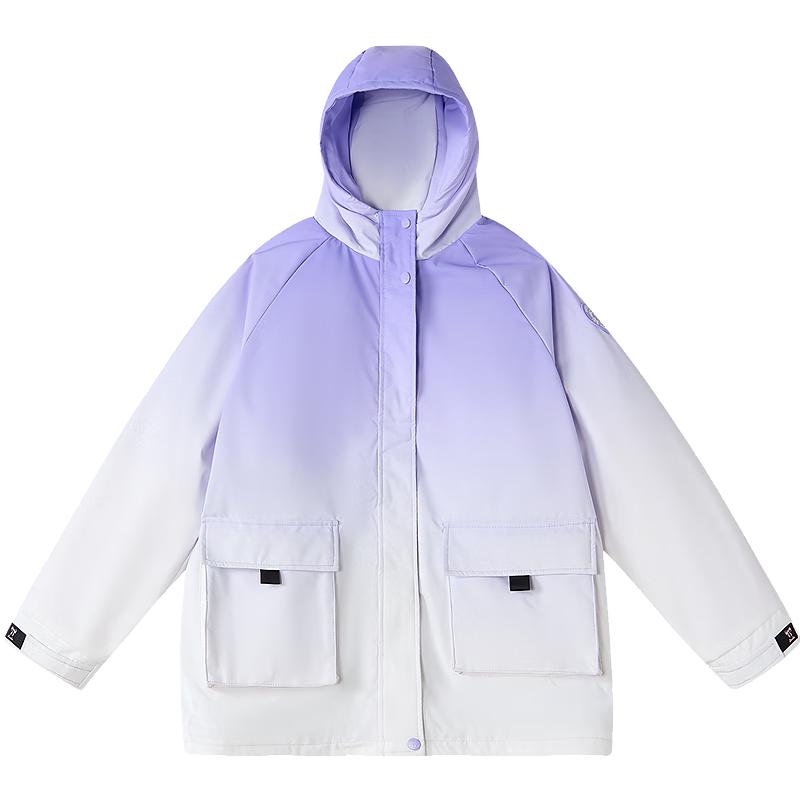 DEESHA Girls Outdoor Workwear Gradient Hooded Fleece Jacket 130