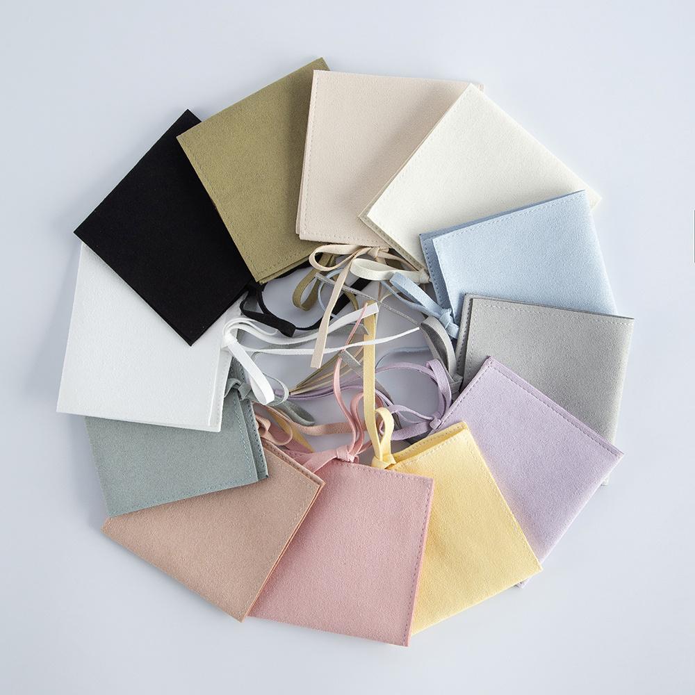 Velvet Jewelry Packaging Pouches Chic Wedding Favor Bags Cream microfiber Cosmetic Bags Product Package Wedding Gift Bag