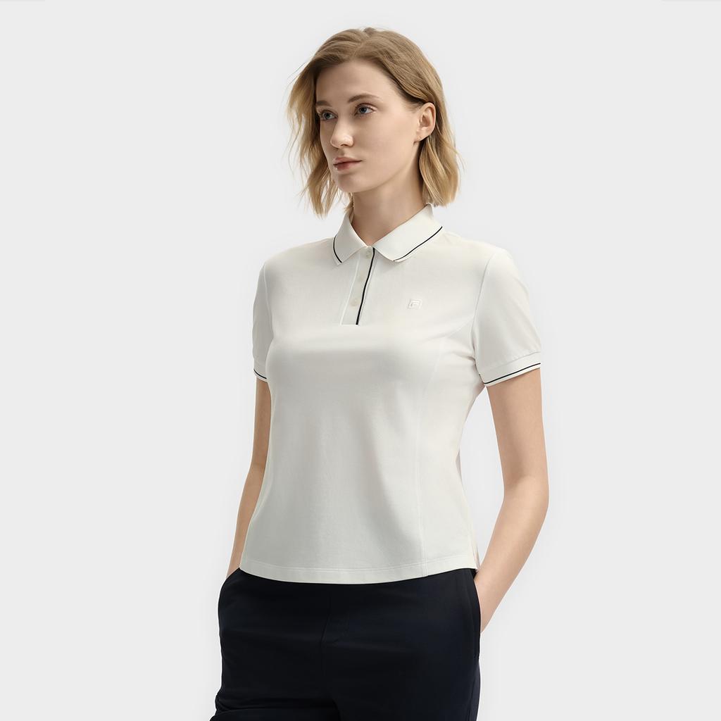 New FILA WHITE Polo Shirt Women's Cloud White F11W523105F-WT
